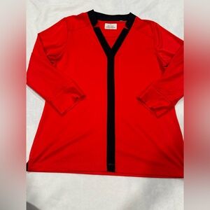 EDP Tour Tech Red Black V-Neck Long Sleeve Golf Performance Top M